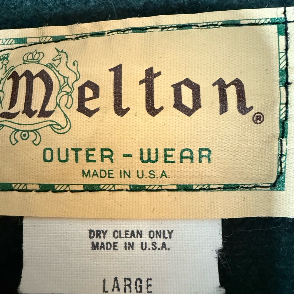 Melton Men's Dark Green Wool Shirt Jacket - Picture 2 of 8